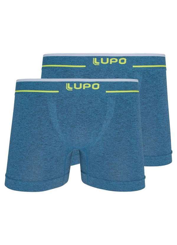 Lupo - Kit com 2 Cuecas Boxer Lupo 733-004 Azul