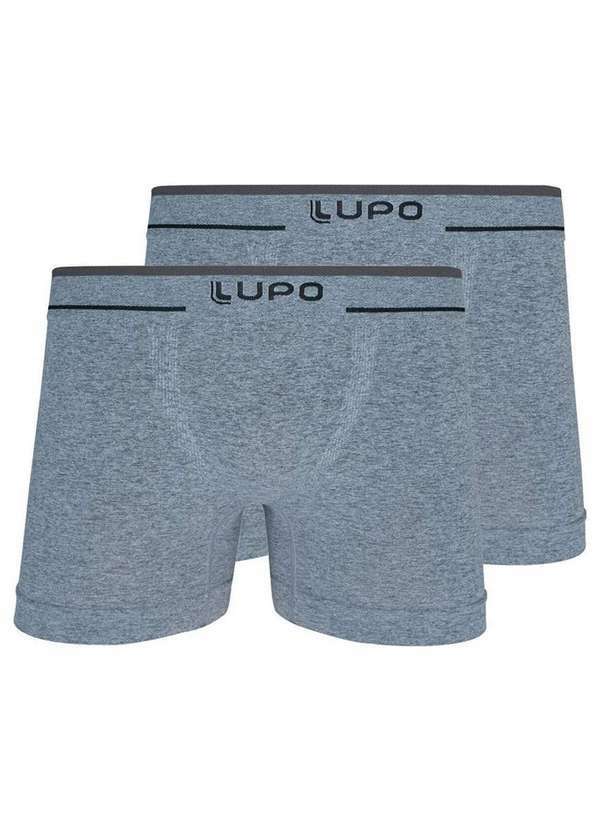 Lupo - Kit com 2 Cuecas Boxer Lupo 733-004 Cinza