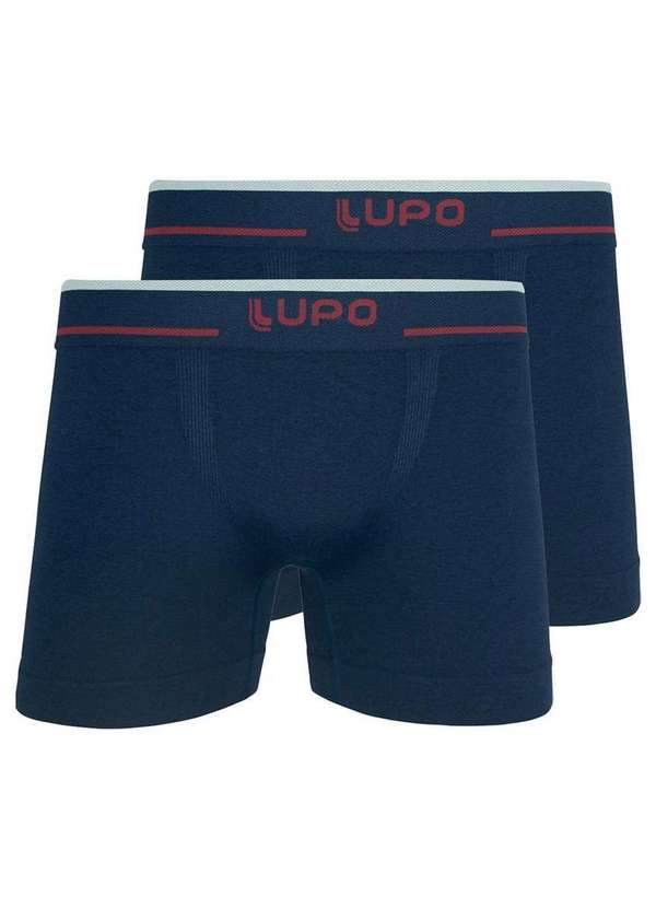 Lupo - Kit com 2 Cuecas Boxer Lupo 733-004 Marinho