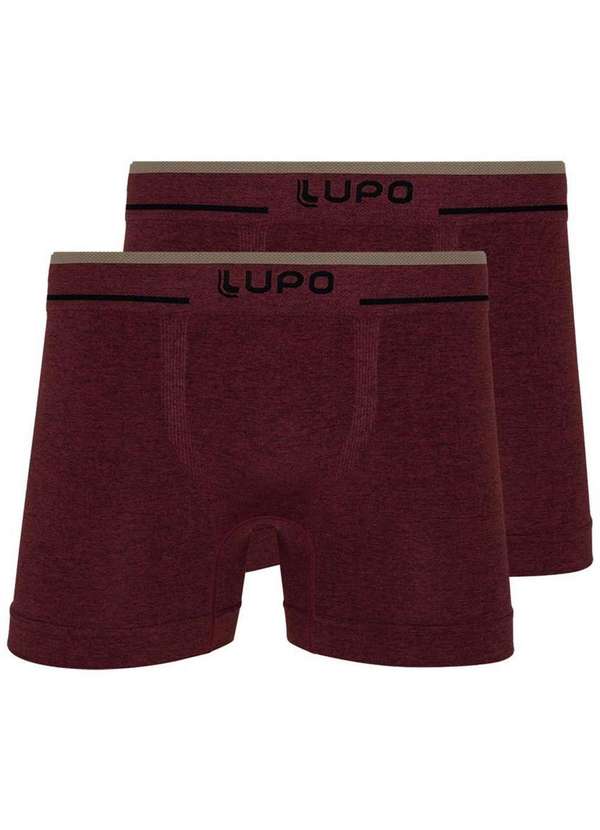 Lupo - Kit com 2 Cuecas Boxer Lupo 733-004 Marsala