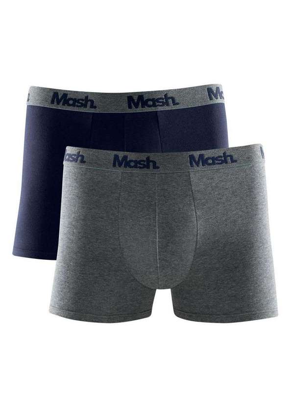 Mash - Kit com 2 Cuecas Boxer Mash 110.36 Az08-Marinho-Cinza