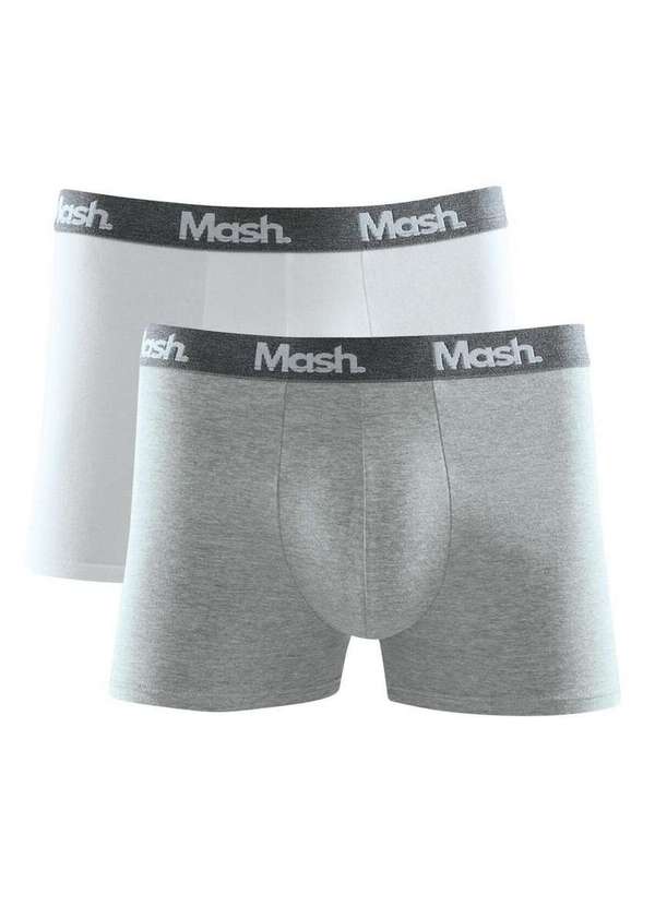 Mash - Kit com 2 Cuecas Boxer Mash 110.36 Br00-Branco-Cinza