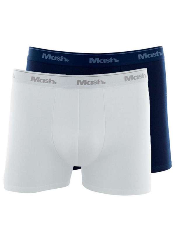 Mash - Kit com 2 Cuecas Boxer Mash 170.26 Branco-Marinho