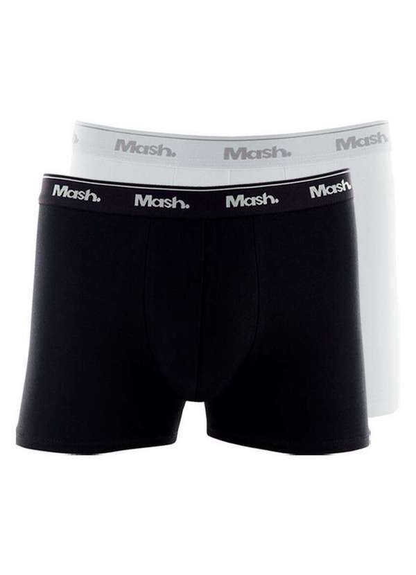 Mash - Kit com 2 Cuecas Boxer Mash 170.26 Preto-Branco