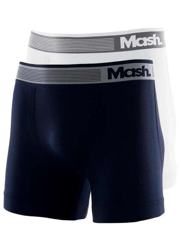 Mash - Kit com 2 Cuecas Boxer Mash 710.01 Marinho-Branco