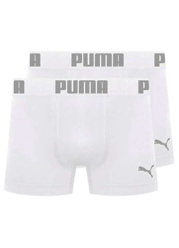 Puma - Kit com 2 Cuecas Boxer Puma 14100-001 Branco