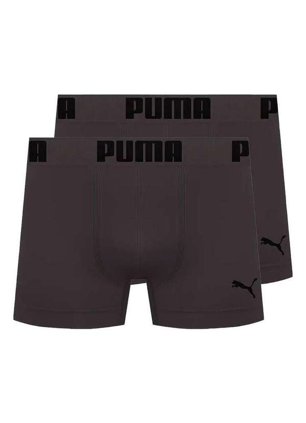 Puma - Kit com 2 Cuecas Boxer Puma 14100-001 Chumbo