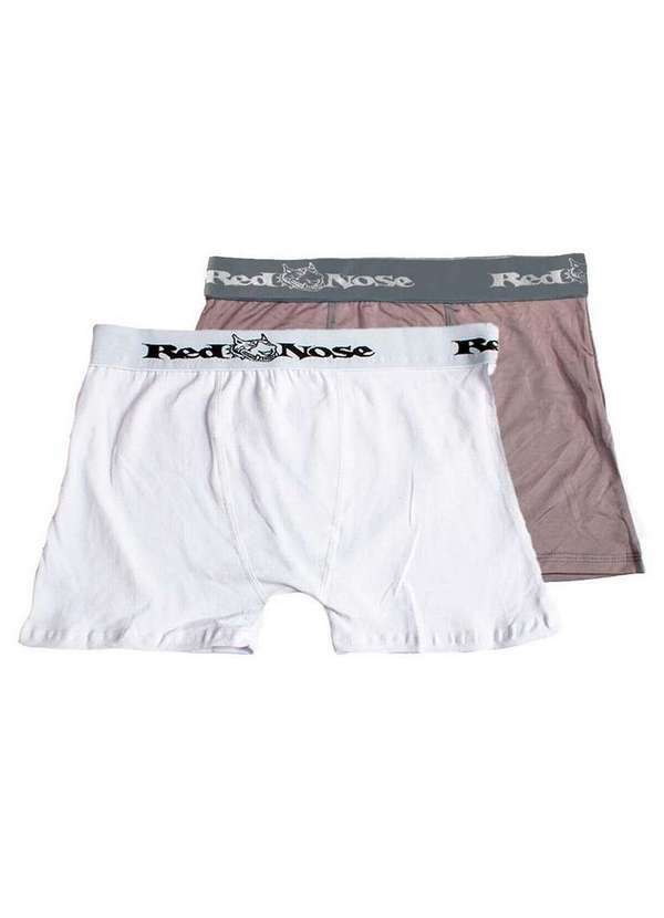 Red Nose - Kit com 2 Cuecas Boxer Red Nose 320 Branco-Cinza
