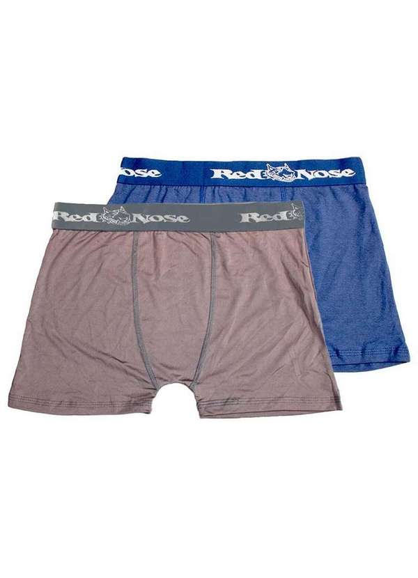 Red Nose - Kit com 2 Cuecas Boxer Red Nose 320 Cinza-Azul