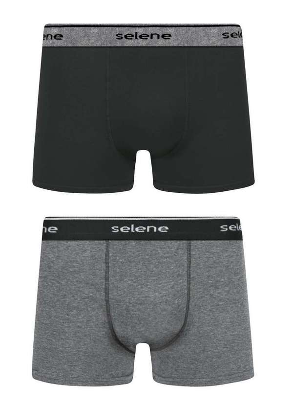 Kit Com 2 Cuecas Boxer Selene 11450 001 995 Preto Preto Mescla Meias Sao Jorge 5154