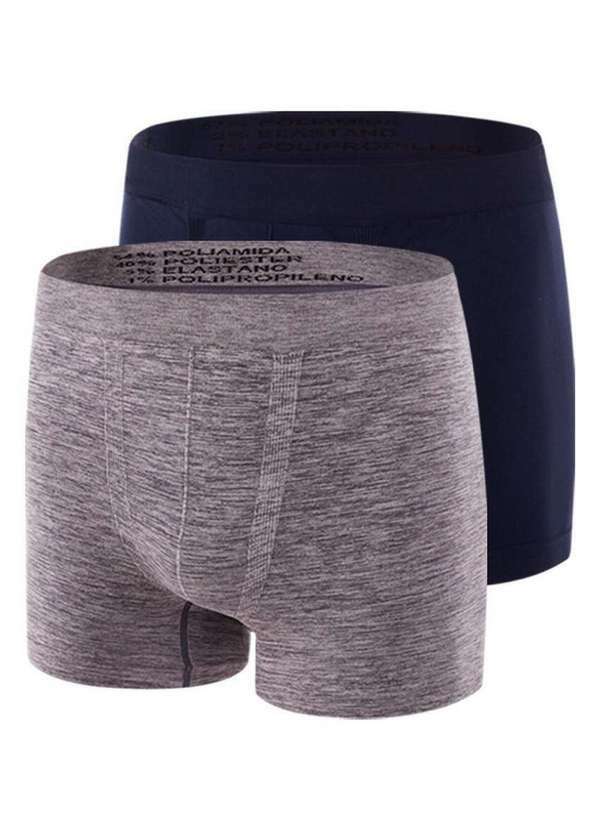Trifil - Kit com 2 Cuecas Boxer Trifil 4620 Mescla-Marinho
