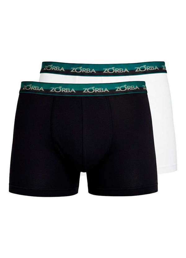 Zorba - Kit com 2 Cuecas Boxer Zorba 702 Preto-Branco