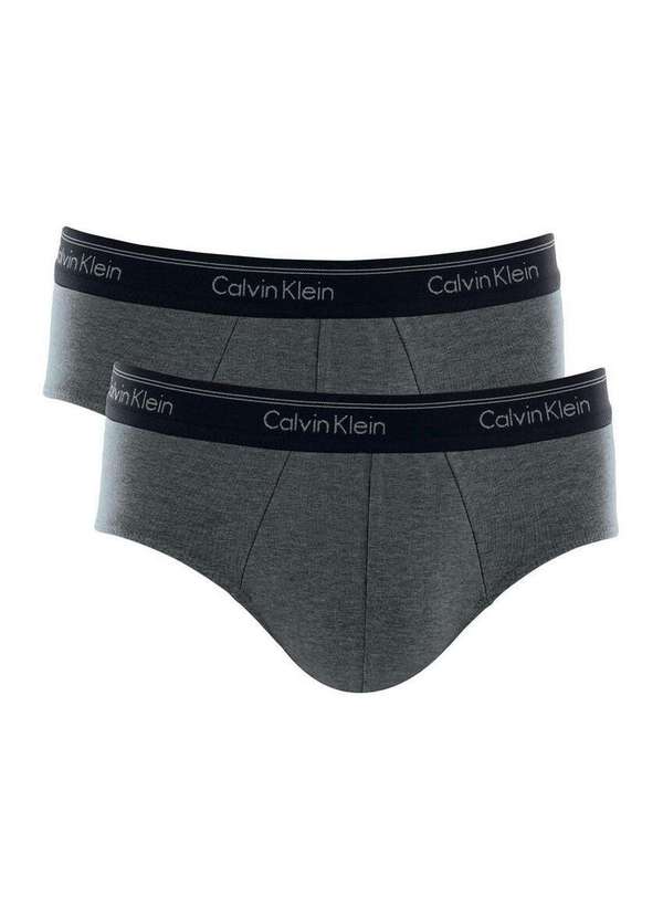 Calvin Klein - Kit com 2 Cuecas Slip Calvin Klein C11.01 Cz06-Cinza-Chumbo