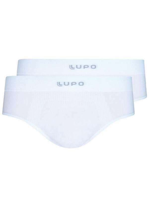 Lupo - Kit com 2 Cuecas Slip Lupo 681-001 Branco