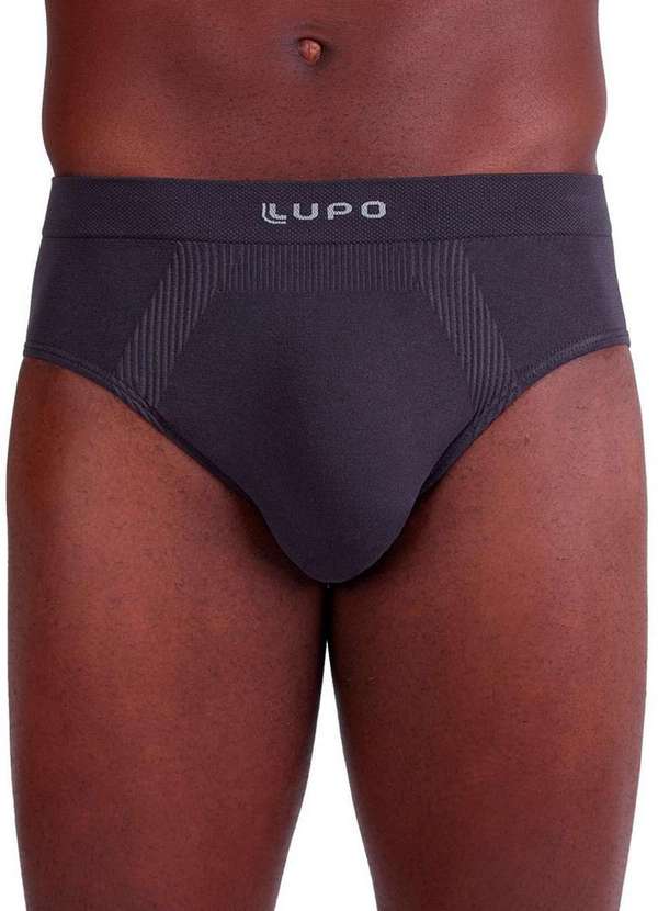 Lupo - Kit com 2 Cuecas Slip Lupo 681-001 Grafite-Branco 2