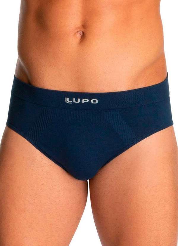 Lupo - Kit com 2 Cuecas Slip Lupo 681-001 Grafite-Marinho 2
