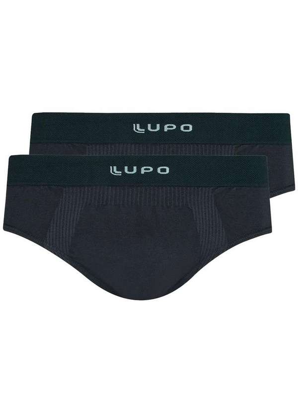Lupo - Kit com 2 Cuecas Slip Lupo 681-001 Grafite