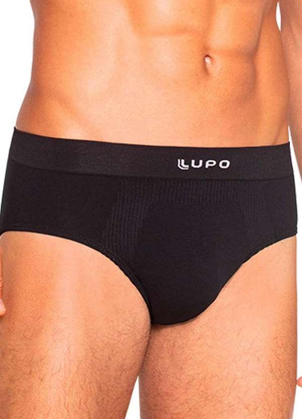 Lupo - Kit com 2 Cuecas Slip Lupo 681-001 Preto-Grafite 2