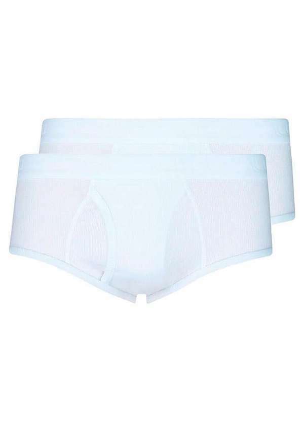 Lupo - Kit com 2 Cuecas Slip Lupo com Abertura 546-002 Branco
