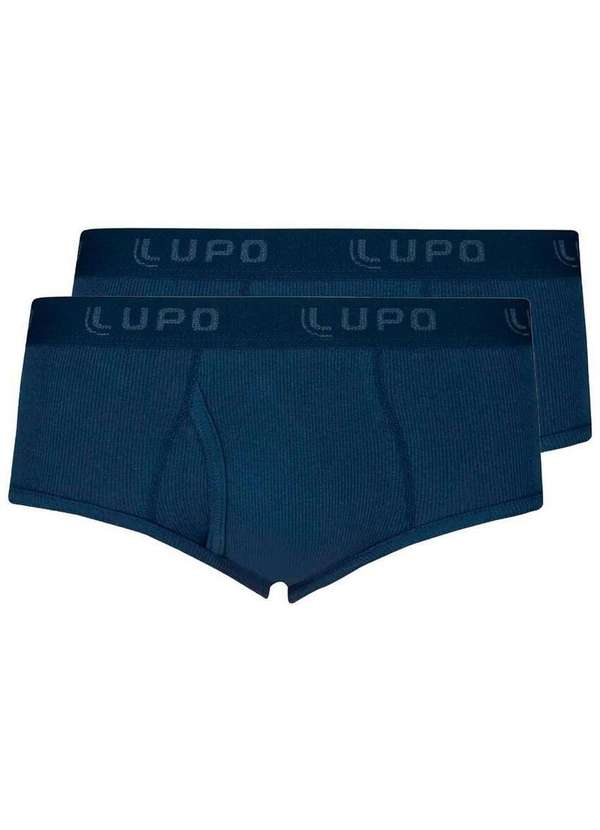 Lupo - Kit com 2 Cuecas Slip Lupo com Abertura 546-002 Marinho