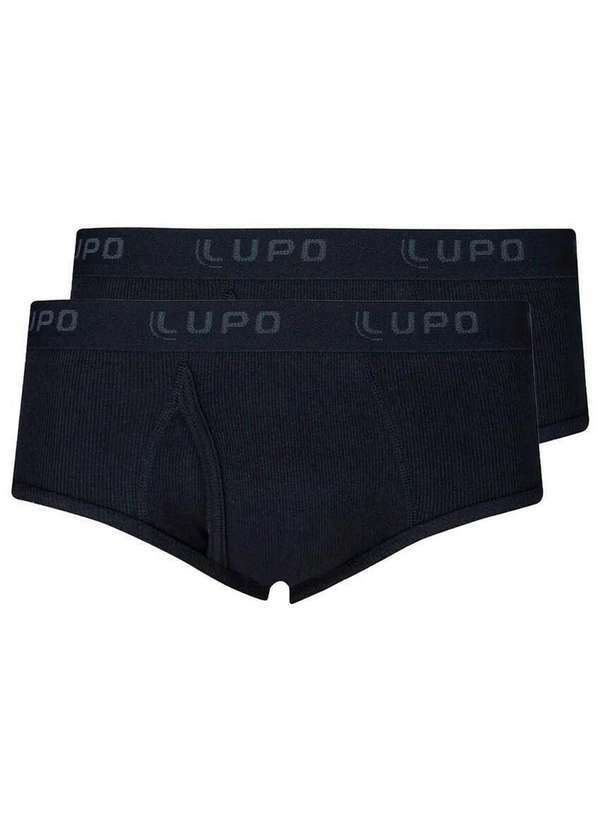 Lupo - Kit com 2 Cuecas Slip Lupo com Abertura 546-002 Preto