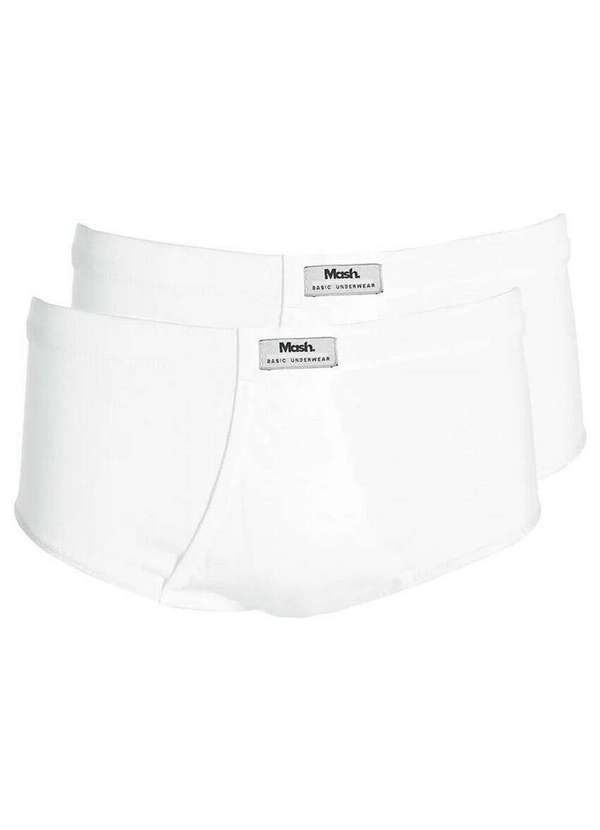 Mash - Kit com 2 Cuecas Slip Mash 072.50 com Abertura Branco