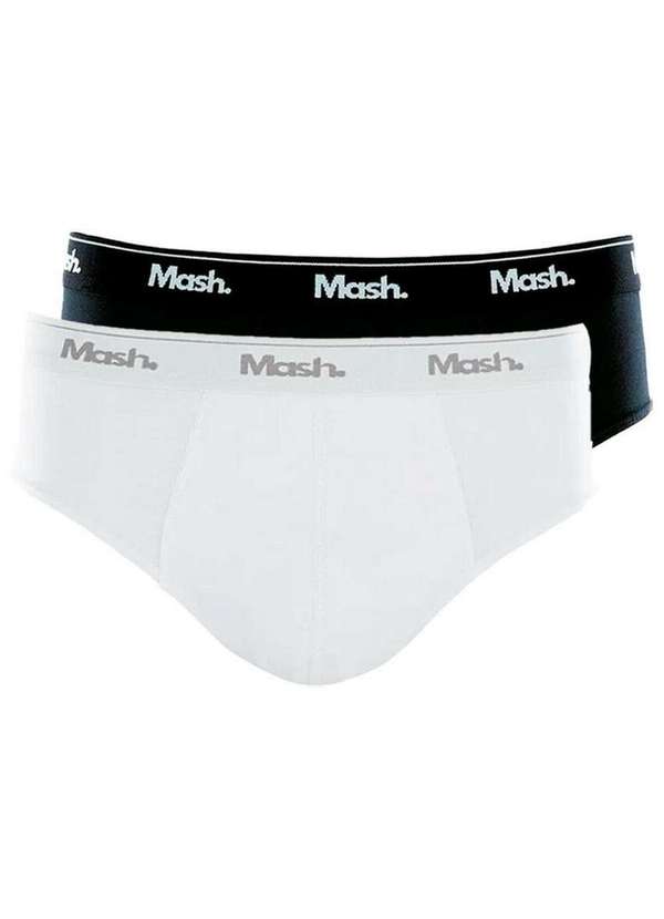 Mash - Kit com 2 Cuecas Slip Mash 073.58 Branco-Preto