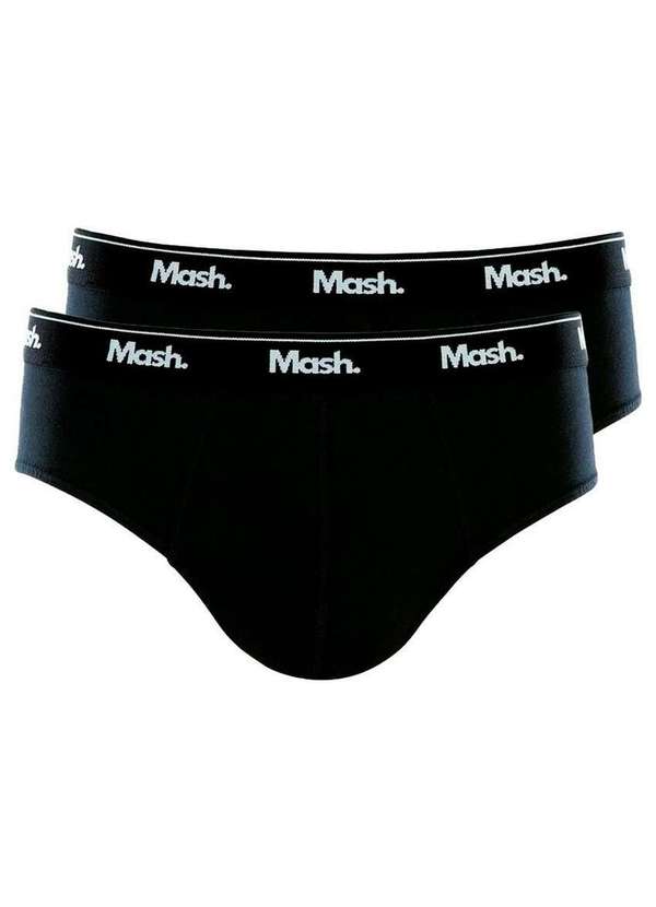 Mash - Kit com 2 Cuecas Slip Mash 073.58 Preto