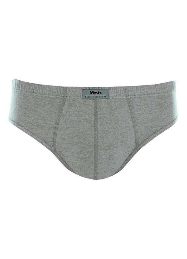 Mash - Kit com 2 Cuecas Slip Mash 074.58 Cinza-Mescla 2