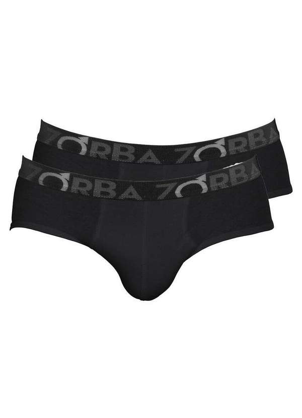 Zorba - Kit com 2 Cuecas Slip Zorba 643 Preto