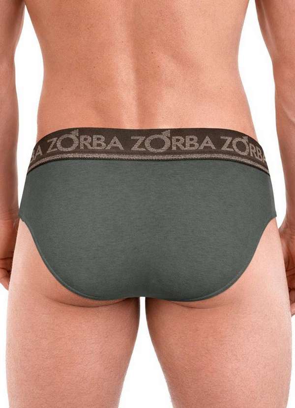 Zorba - Kit com 2 Cuecas Slip Zorba 716 Chumbo-Branco 3