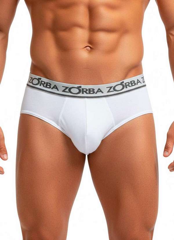 Zorba - Kit com 2 Cuecas Slip Zorba 716 Chumbo-Branco 4