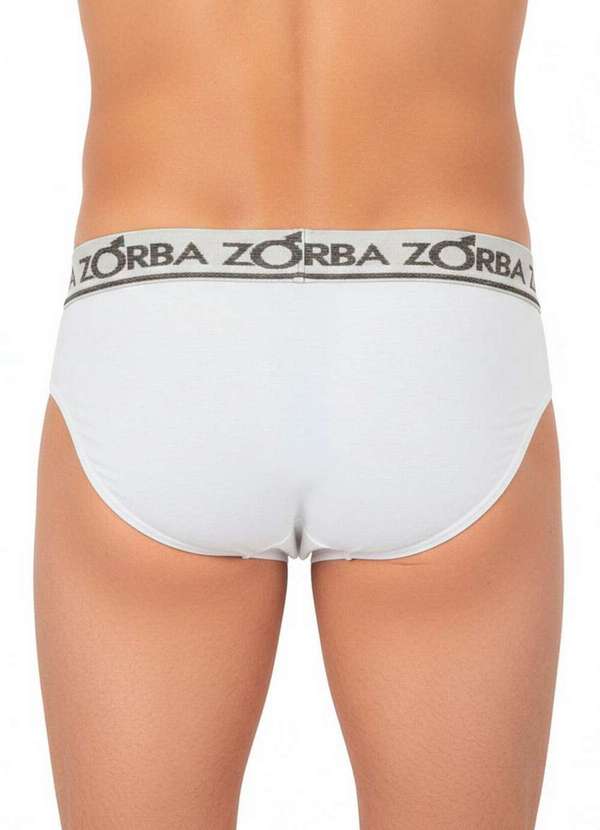 Zorba - Kit com 2 Cuecas Slip Zorba 716 Chumbo-Branco 5