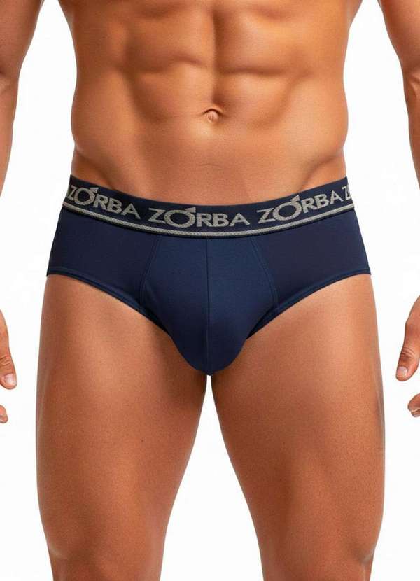 Zorba - Kit com 2 Cuecas Slip Zorba 716 Chumbo-Marinho 4