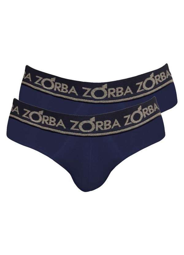 Zorba - Kit com 2 Cuecas Slip Zorba 716 Marinho