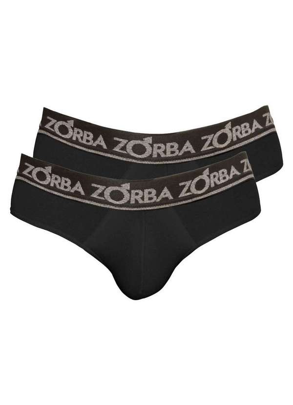 Zorba - Kit com 2 Cuecas Slip Zorba 716 Preto