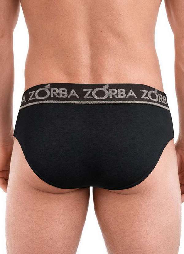 Zorba - Kit com 2 Cuecas Slip Zorba 716 Preto-Chumbo 3