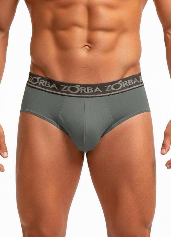 Zorba - Kit com 2 Cuecas Slip Zorba 716 Preto-Chumbo 4