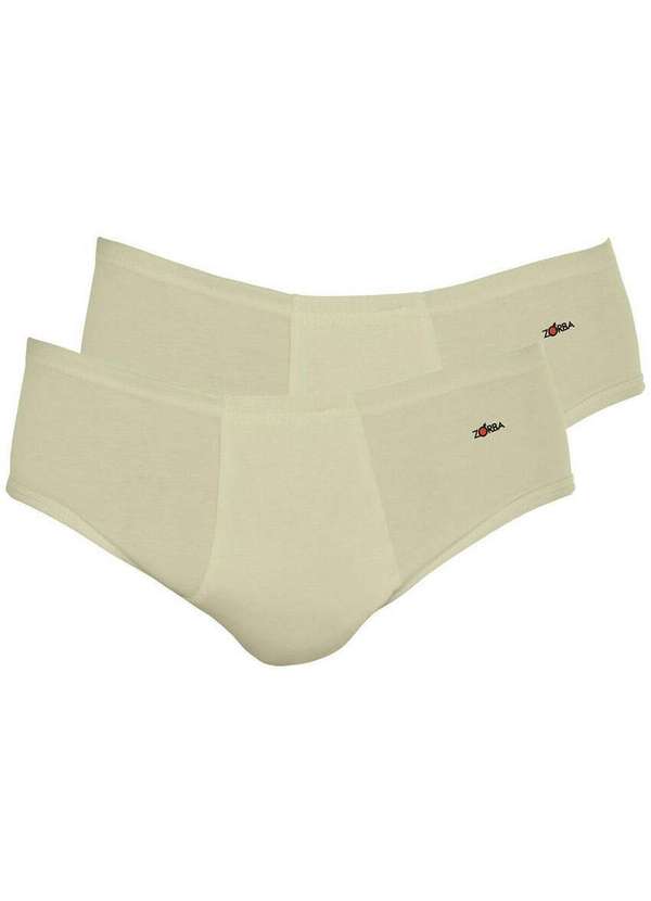 Zorba - Kit com 2 Cuecas Slip Zorba com Abertura 172 Plus Size Bege
