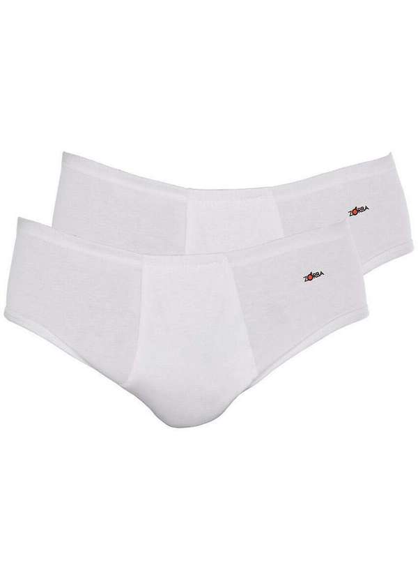 Zorba - Kit com 2 Cuecas Slip Zorba com Abertura 172 Plus Size Branco