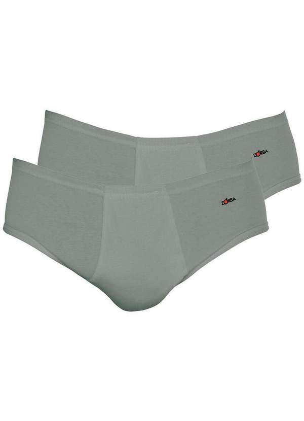 Zorba - Kit com 2 Cuecas Slip Zorba com Abertura 172 Plus Size Grafite