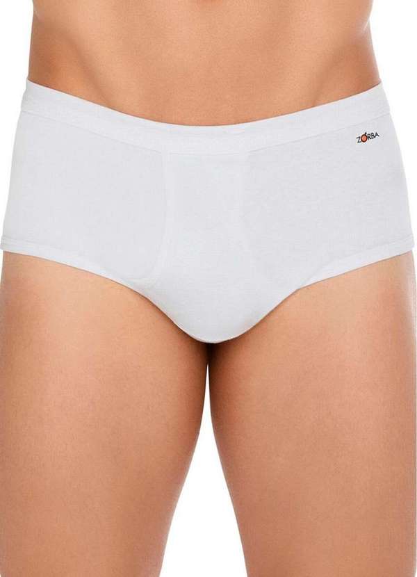 Zorba - Kit com 2 Cuecas Slip Zorba com Abertura 185 Branco-Marinho 2