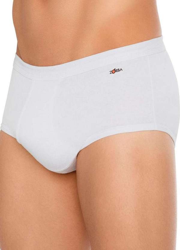 Zorba - Kit com 2 Cuecas Slip Zorba com Abertura 185 Branco 4