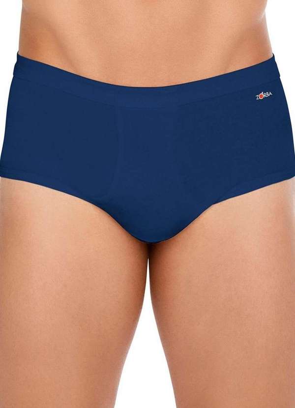 Zorba - Kit com 2 Cuecas Slip Zorba com Abertura 185 Marinho-Bege 2