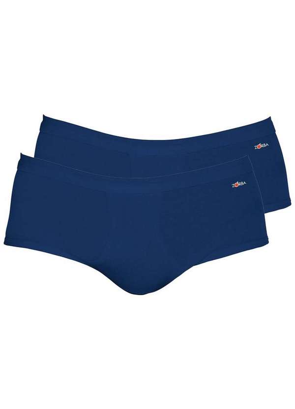 Zorba - Kit com 2 Cuecas Slip Zorba com Abertura 185 Marinho