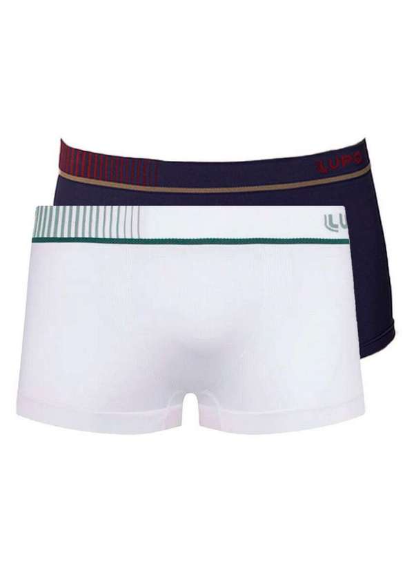 Lupo - Kit com 2 Cuecas Sunga Lupo 676-003 Branco-Marinho
