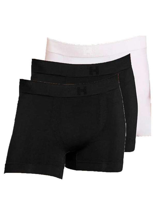 Hope - Kit com 3 Cuecas Boxer Hope Smc61020 Preto-Branco