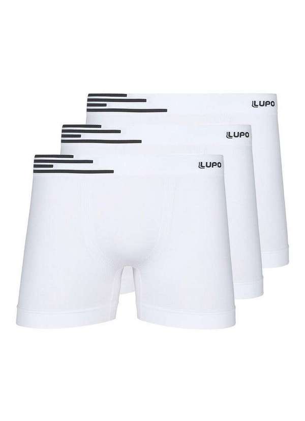 Lupo - Kit com 3 Cuecas Boxer Lupo 436-002 Branco