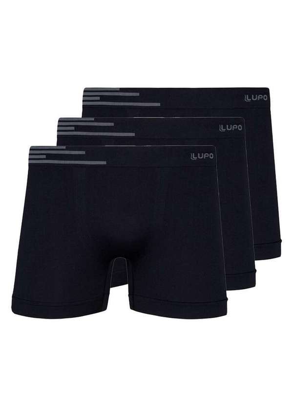 Lupo - Kit com 3 Cuecas Boxer Lupo 436-002 Preto