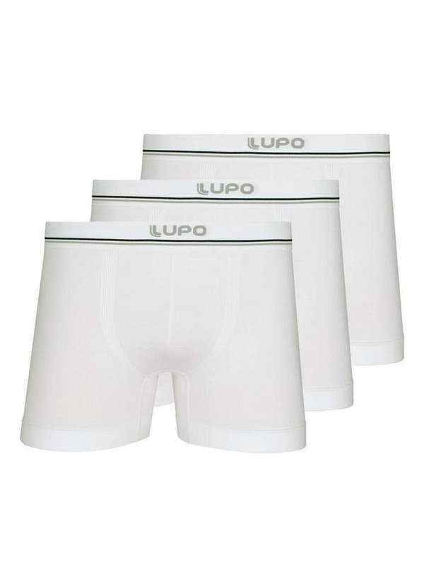 Lupo - Kit com 3 Cuecas Boxer Lupo 436-003 Branco